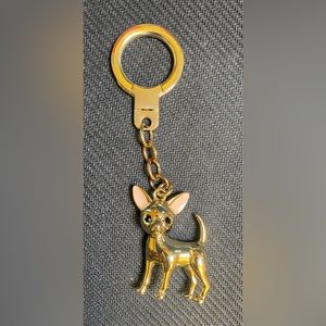 Kate, spade Chihuahua, dog gold, designer keychain